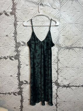 a new day Green watercolor Satin Slip Dress